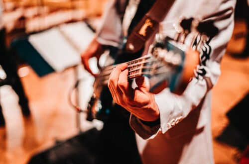 person playing guitar